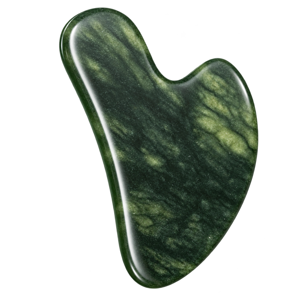 Grüner Gua Sha Stein für die Gesichtsmassage, ohne Verpackung